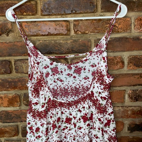 Brandy Melville White Red Floral Mini Slip Dress - Picture 7 of 8
